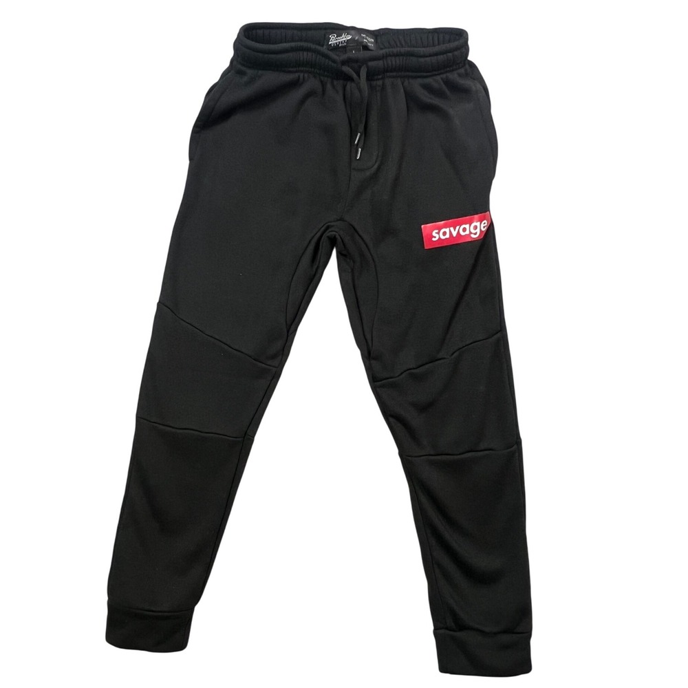 Brooklyn Cloth Savage Black‎ Jogger Sweatpants Kids Size L J2